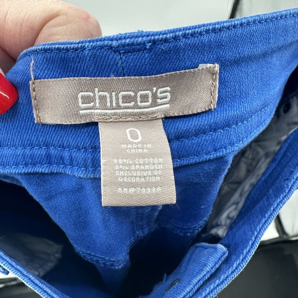 Chico's Slimming Ankle Casual Straight Leg Blue Mid Rise Pockets Women Sz 28-29 - Picture 6 of 8